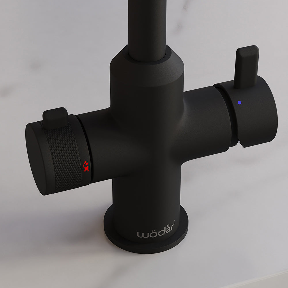 Design Square 3 in 1 Matt Black Boiling Hot Water Tap