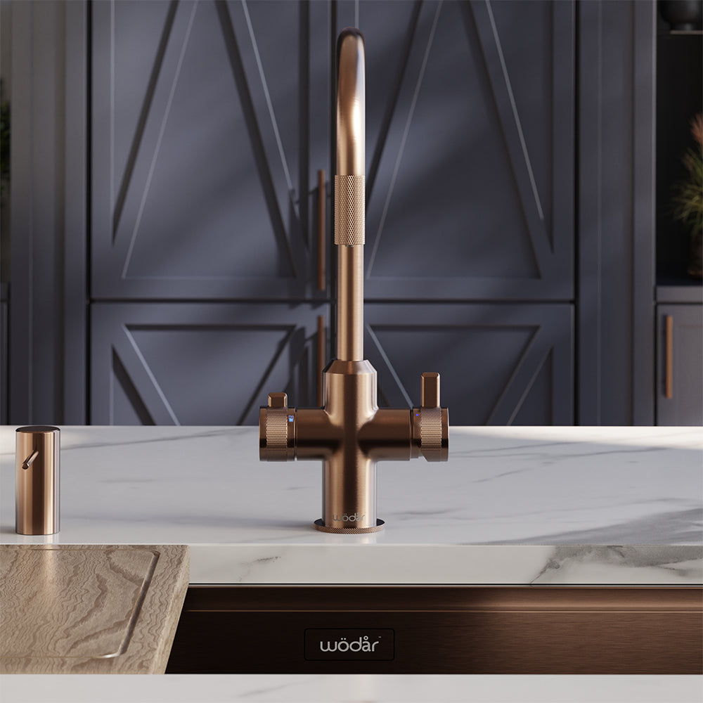 Design+ Flex 4 in 1 Brushed Copper Boiling Hot Water Tap