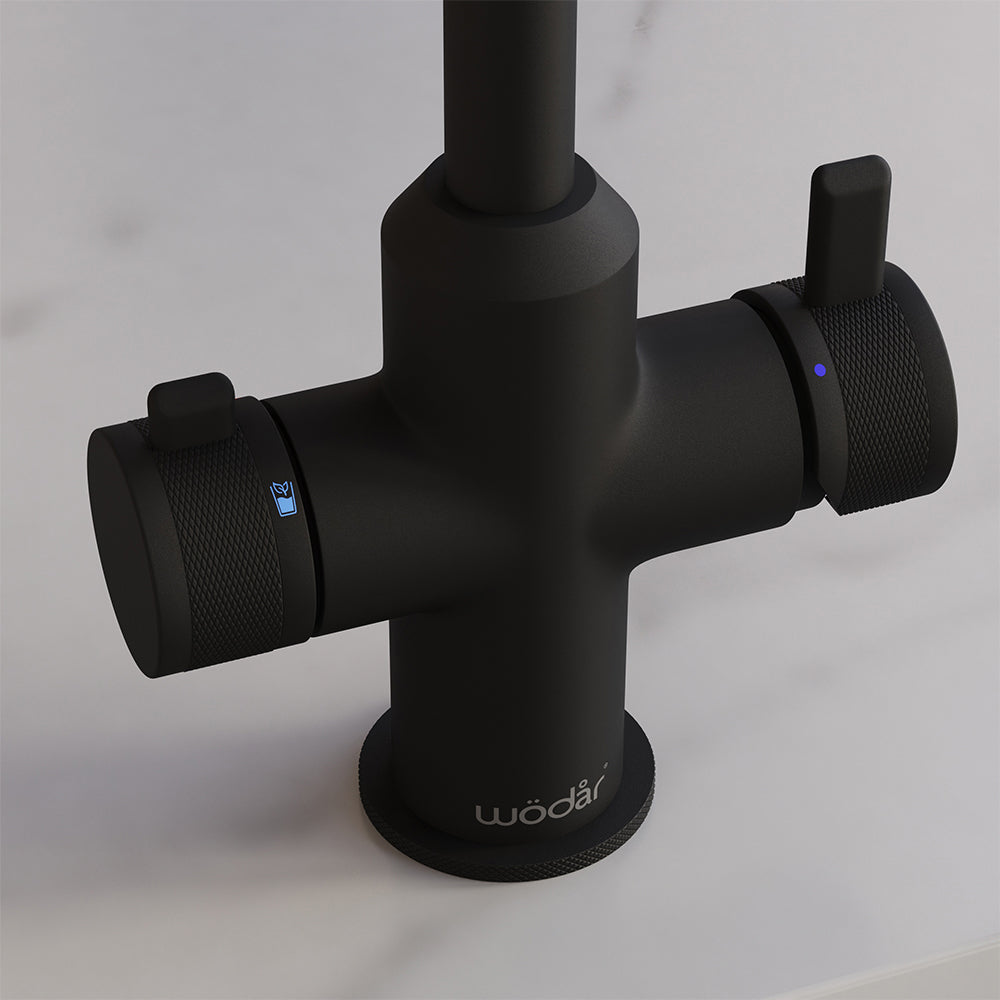 Design+ Flex 4 in 1 Matt Black Boiling Hot Water Tap