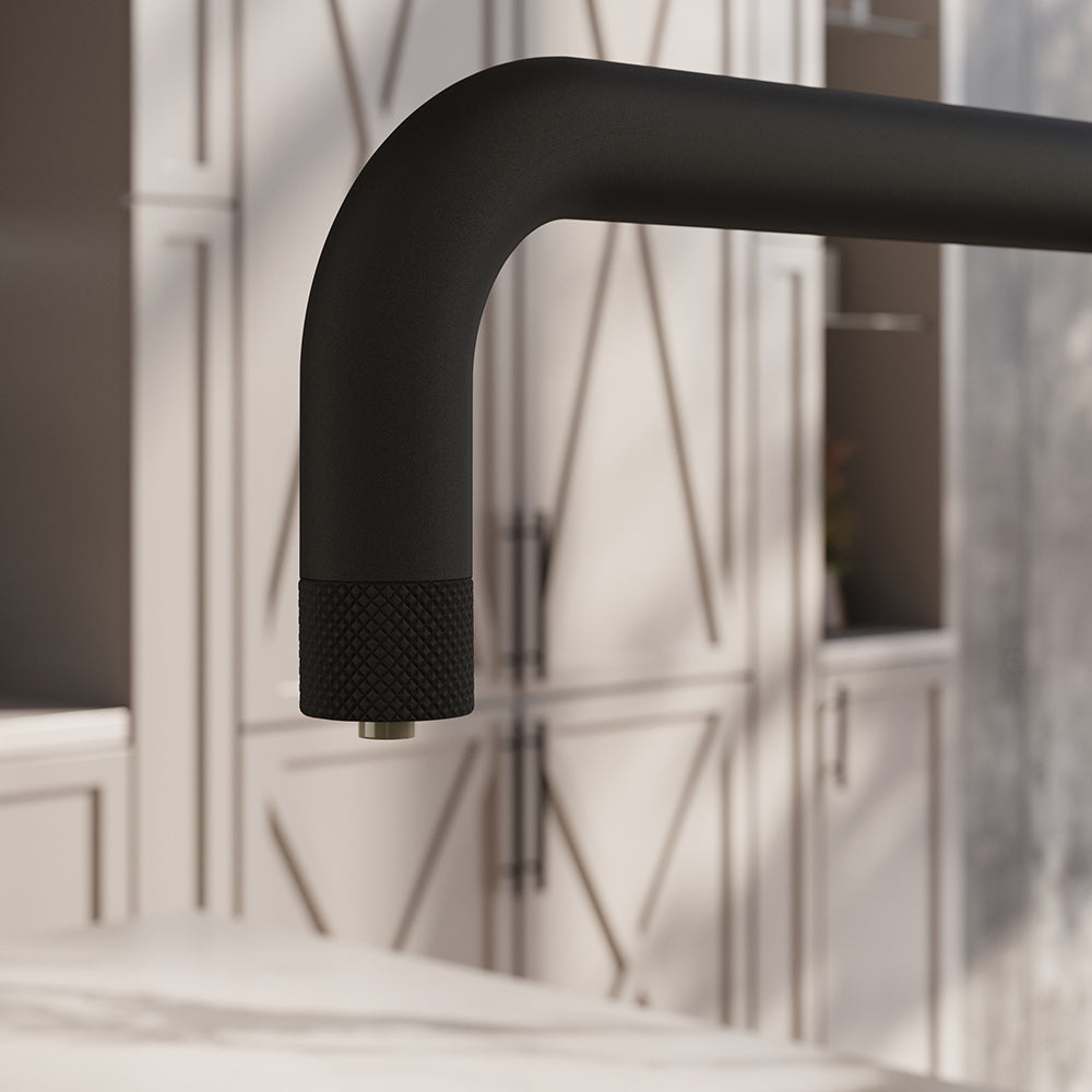 Design+ Square 4 in 1 Matt Black Boiling Hot Water Tap