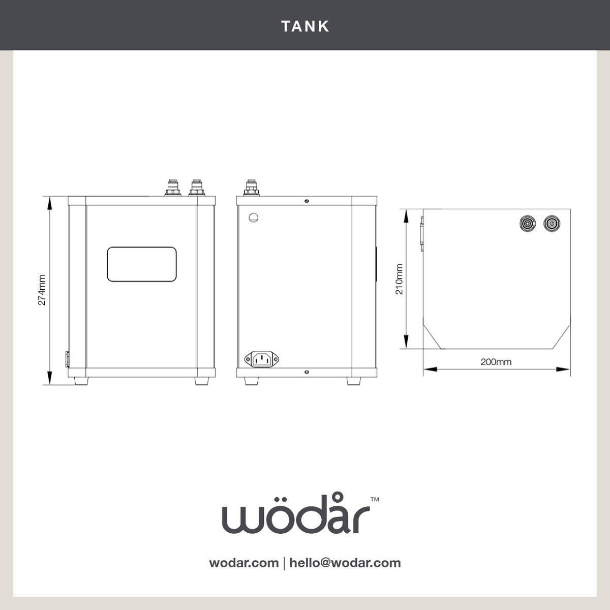 Design Square 3 in 1 Brushed Copper Boiling Hot Water Tap